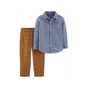 Carter's 2-Piece Button Front Shirt and Pant Set (Dog Theme) in Size 3T